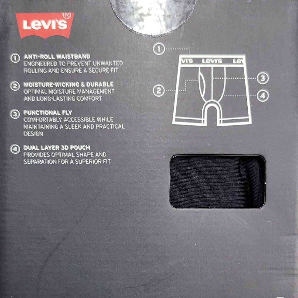 LEVI'S 4 PACK BOXER BRIEFS COMPORT MICROFIBER - BLACK - Picture 4 of 4